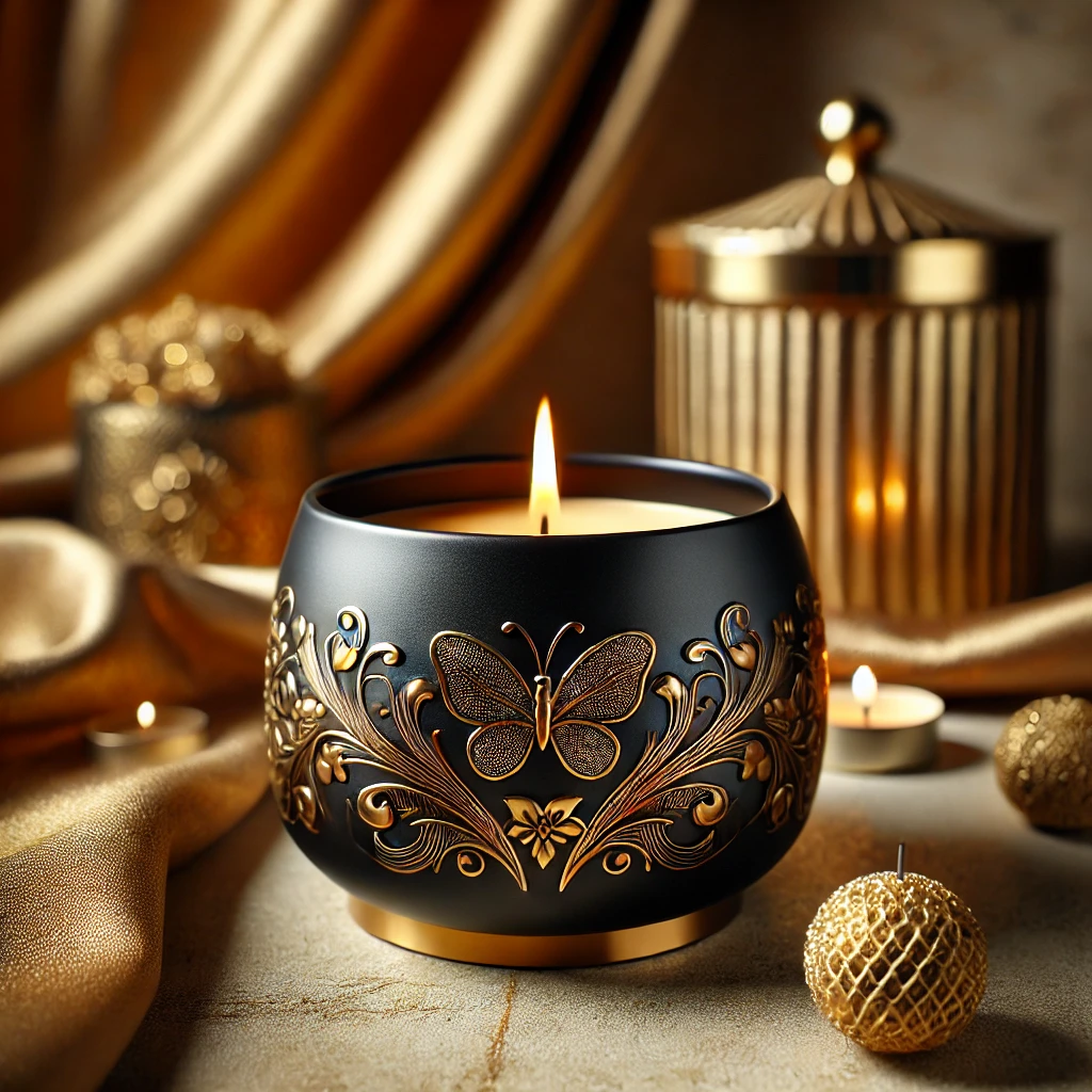 Luxury Candle Pic - Essence Innovation Luxury candle display for nature-inspired living and intentional spaces.