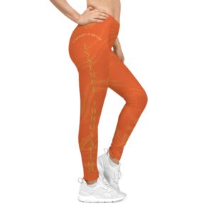 Seek More Striped XI | Women’s Casual Leggings | Orange