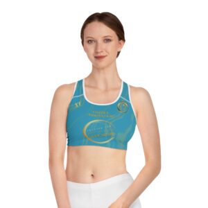 Seek More SBS XV | Ladies Sports Bra | Turquoise Striped