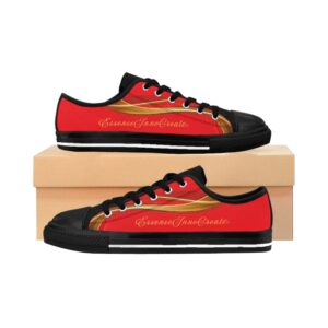 Ladies Striped Lowtops IX | Black Sole | Red