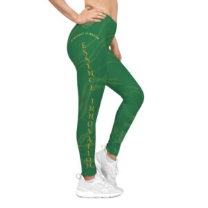 Seek More Striped XII | Women’s Casual Leggings | Dark Green