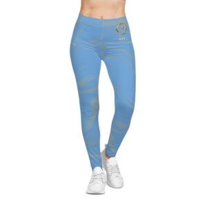 Seek More Striped XIV | Women’s Casual Leggings | Light Blue
