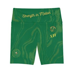 Stripes In Motion XII | Ladies Workout Shorts | Dark Green