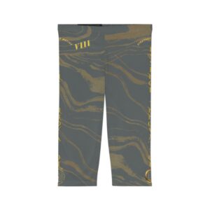 Seek More CLS VIII | Striped Capri Leggings | Dark Grey