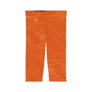 Seek More CLS XI | Striped Capri Leggings | Orange