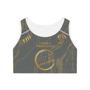 Seek More SBS VIII | Ladies Sports Bra | Dark Grey Striped