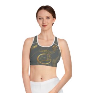 Seek More SBS VIII | Ladies Sports Bra | Dark Grey Striped