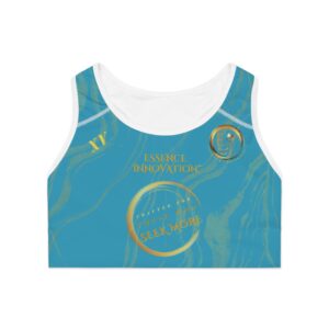 Seek More SBS XV | Ladies Sports Bra | Turquoise Striped