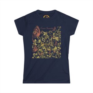 Navy → Floral Butterfly T-Shirt in navy blue by Elegant Nature Lovers