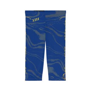 Seek More CLS XIII | Striped Capri Leggings | Dark Blue