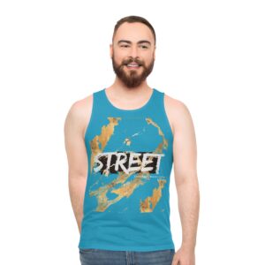 STREET Gold Graffiti XV | Unisex Tank Top | Turquoise