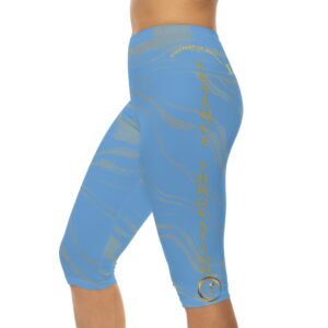Seek More CLS XIV | Striped Capri Leggings | Light Blue