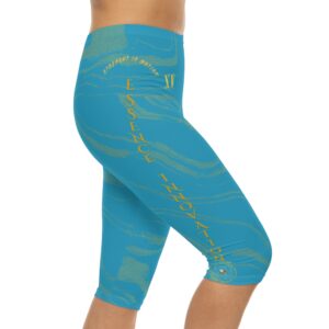 Seek More CLS XV | Striped Capri Leggings | Turquoise