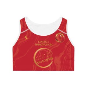 Seek More SBS X | Ladies Sports Bra | Dark Red Striped