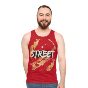 STREET Gold Graffiti X | Unisex Tank Top | Dark Red