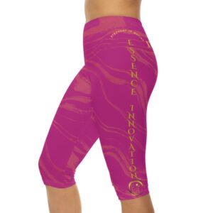 Seek More CLS XVIII | Striped Capri Leggings | Pink