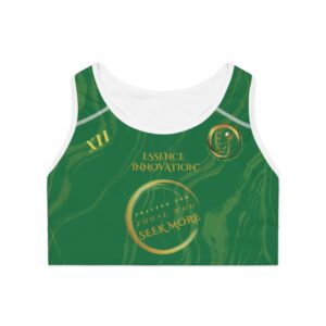 Seek More SBS XII | Ladies Sports Bra | Dark Green Striped