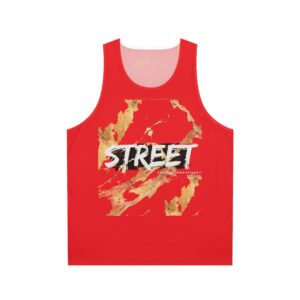 5452478614565653195_2048jpeg - Essence Innovation STREET Gold Graffiti IX | Unisex Tank Top | Red