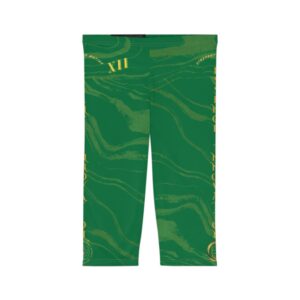 Seek More CLS XII | Striped Capri Leggings | Dark Green