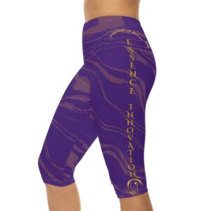 Seek More CLS XVI | Striped Capri Leggings | Purple