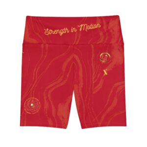 Stripes In Motion X | Ladies Workout Shorts | Dark Red