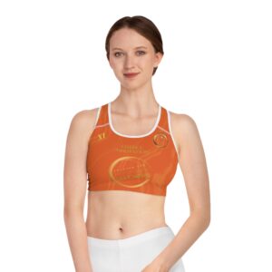 Seek More SBS XI | Ladies Sports Bra | Orange Striped