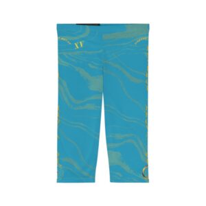 Seek More CLS XV | Striped Capri Leggings | Turquoise