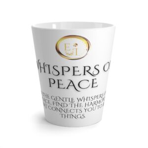 His Whispers Peace White luxury ceramic mug – 12oz, minimal design for calm moments.