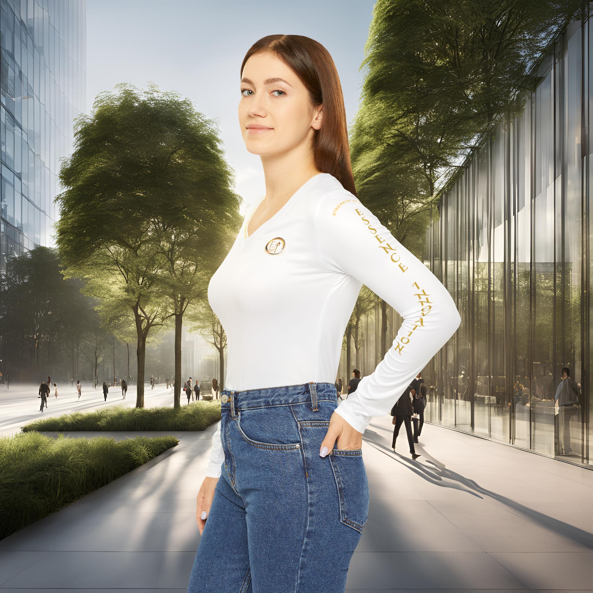 15507435164056906550_2048_customjpeg - Essence Innovation Performance V-Neck White VI | Seek More Collection | Essence Innovation®