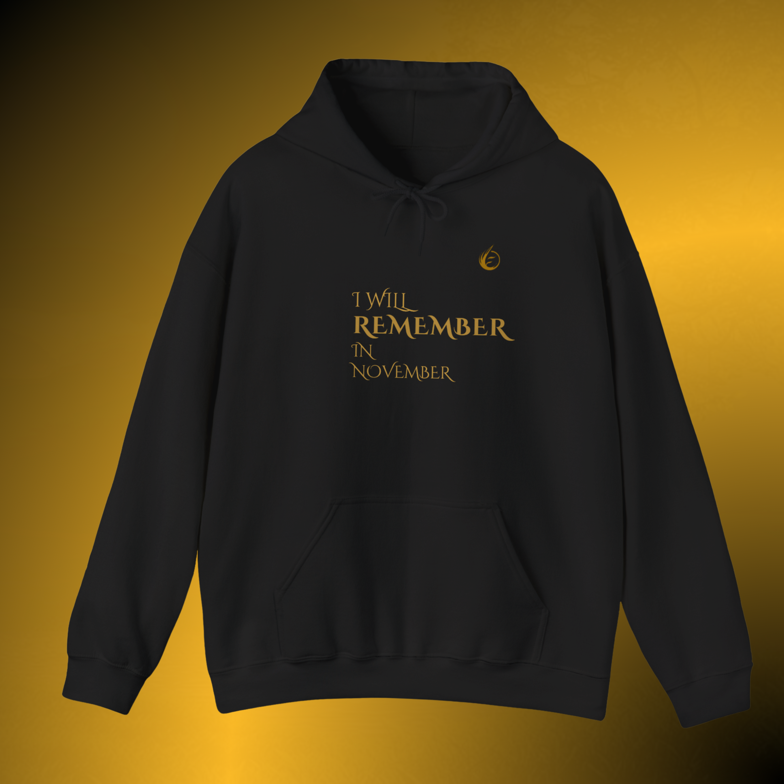 S0058 - Essence Innovation Black I Will Remember In November statement hoodie