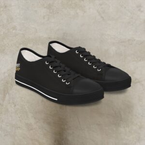 Women's Black Street Vibes Canvas Low Tops | Noir Edition | Essence Innovation®