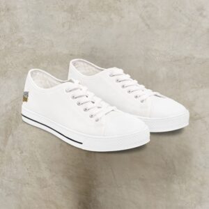Women's White Street Vibes Canvas Low Tops | Blanc Edition | Essence Innovation®