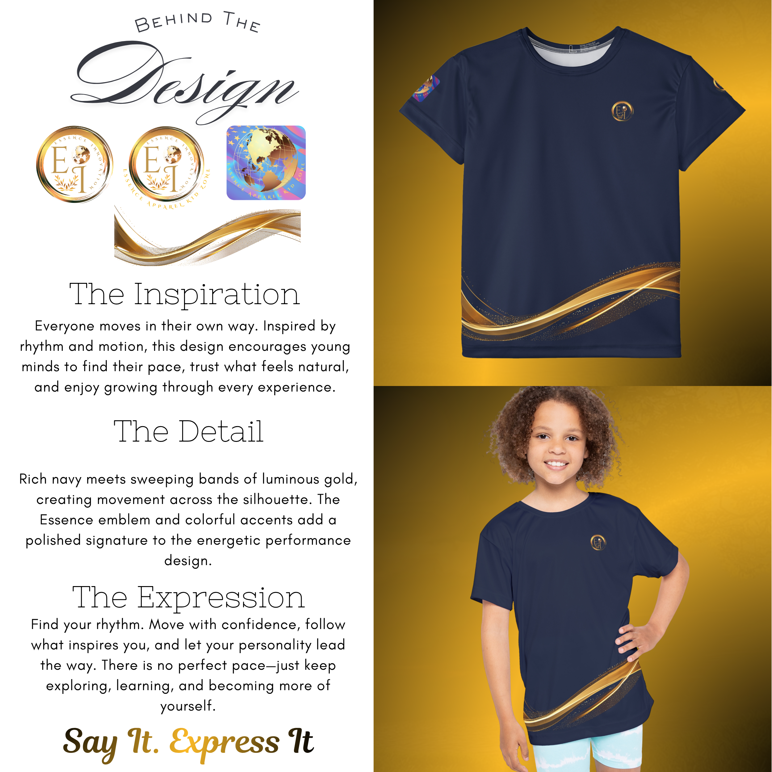 BTD-0028 - Essence Innovation Elite Girls Jersey Navy VIII | Girls Performance Athletic Tee | Essence Innovation®