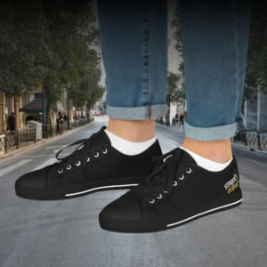EIC-LTS-BS-VII-8 - Essence Innovation Men's Black Street Vibes Canvas Low Tops | Noir Edition | Essence Innovation®