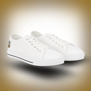 Men's White Street Vibes Canvas Low Tops | Arctic Edition | Essence Innovation®