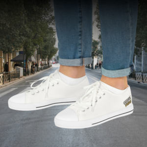 EIC-LTS-WS-VI-8 - Essence Innovation Men's White Street Vibes Canvas Low Tops | Arctic Edition | Essence Innovation®
