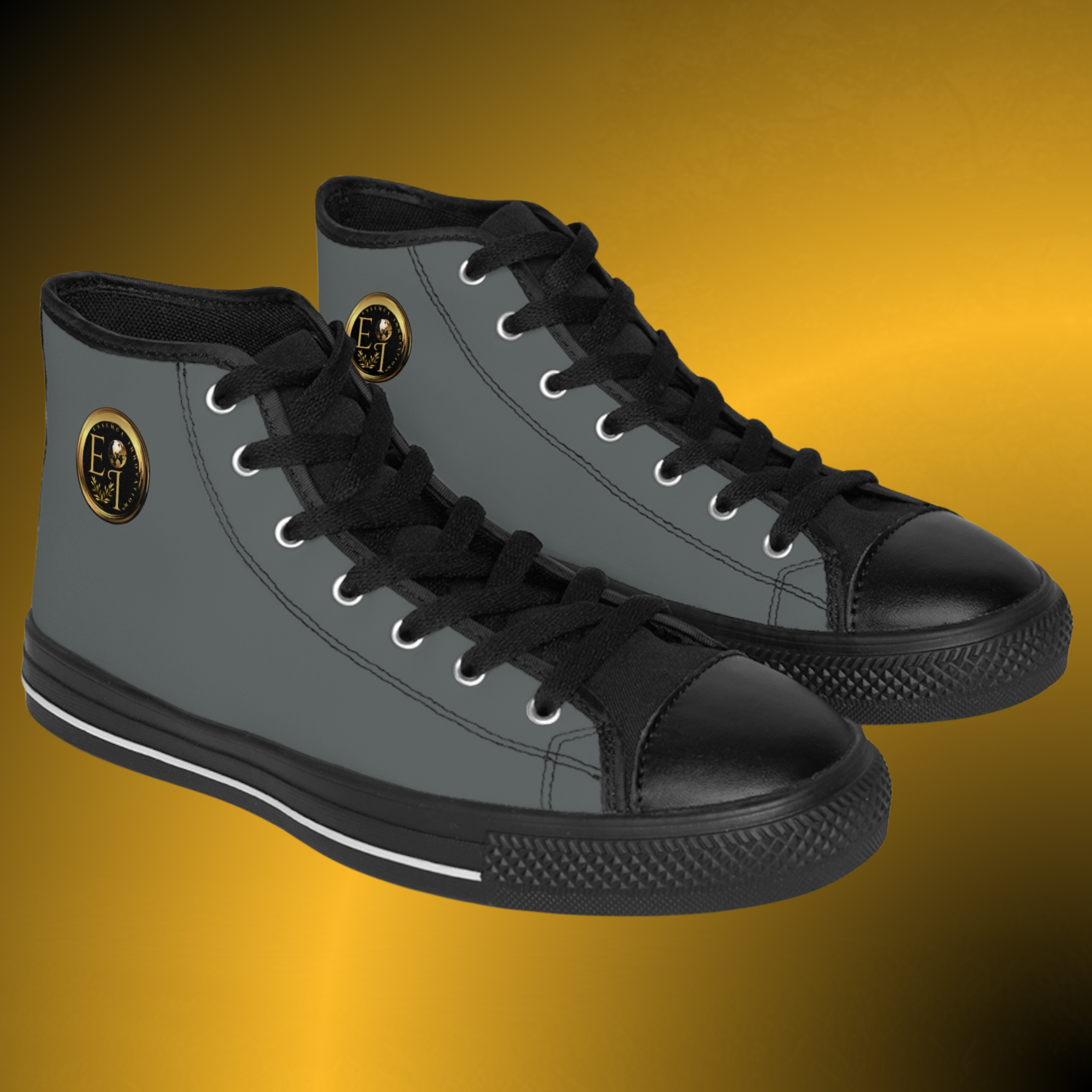 SH0054 - Essence Innovation Men's Emblem High-Top Sneakers VIII | Graphite Crest