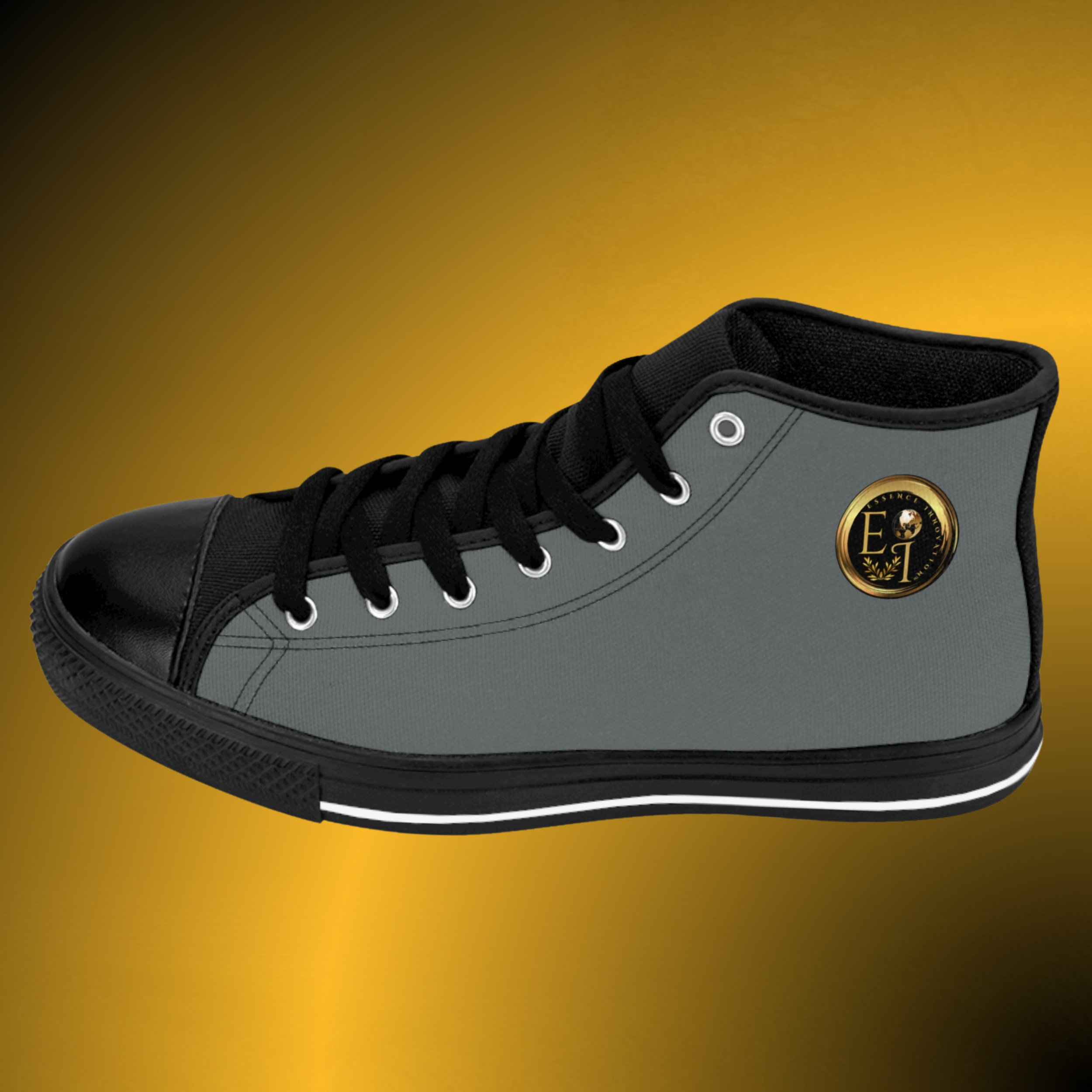 SH0057 - Essence Innovation Men's Emblem High-Top Sneakers VIII | Graphite Crest