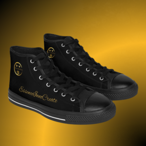 Women's Emblem High-Top Black Sneakers VII | Jet Black Signature Edition