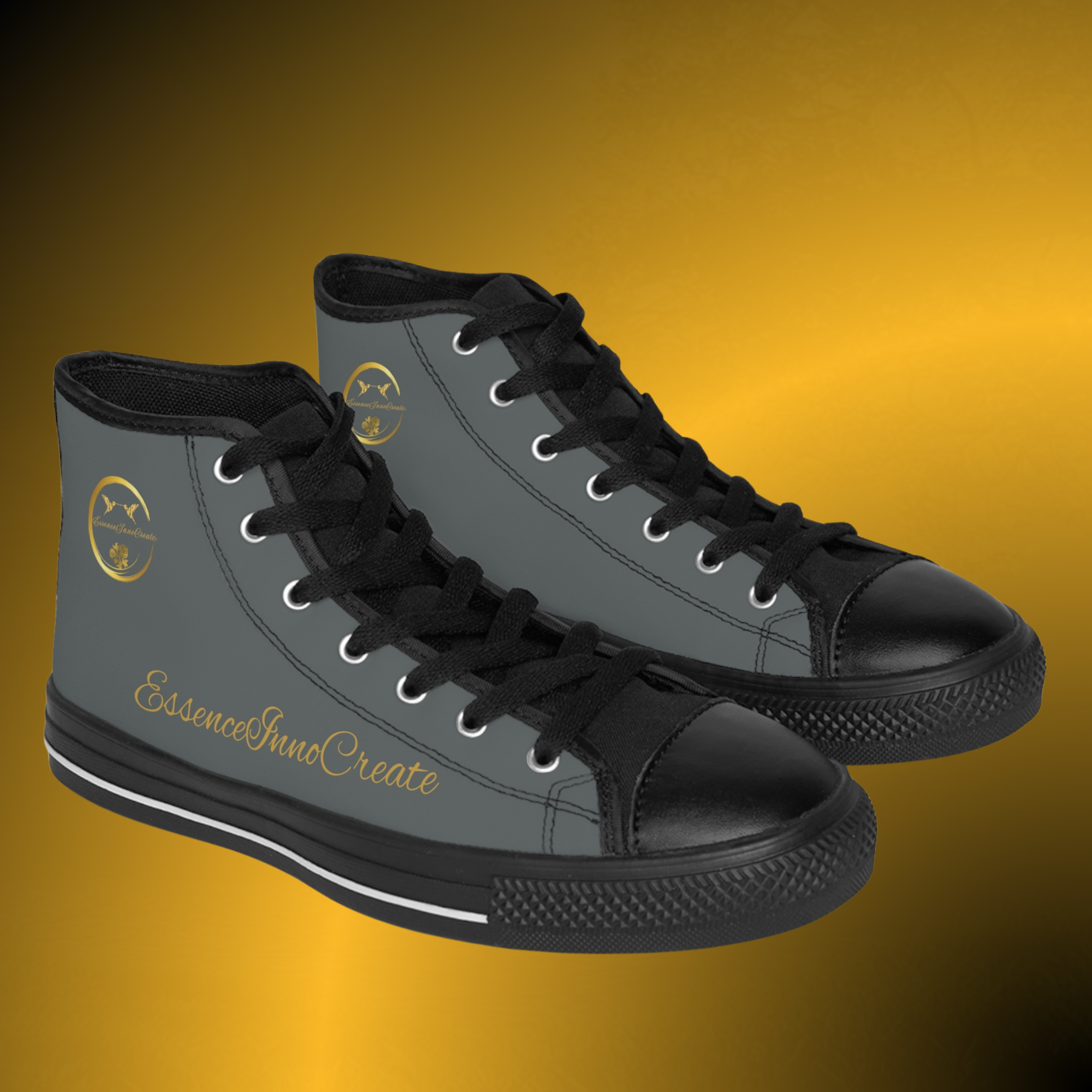 Women's Emblem High-Top Grey Sneakers VIII | Graphite Signature Edition
