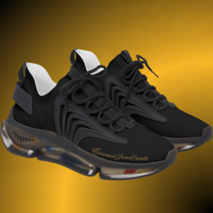 SH0172 - Essence Innovation Women's Motion Runners Black Mesh Sneakers | EssenceInnoCreate®