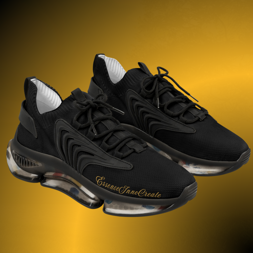 SH0206 - Essence Innovation Men's Motion Runners Black Mesh | EssenceInnoCreate