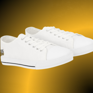 SH0547 - Essence Innovation Men's White Street Vibes Canvas Low Tops | Arctic Edition