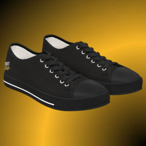 SH0559 - Essence Innovation Women’s Black Street Vibes Canvas Low Tops | Noir Edition