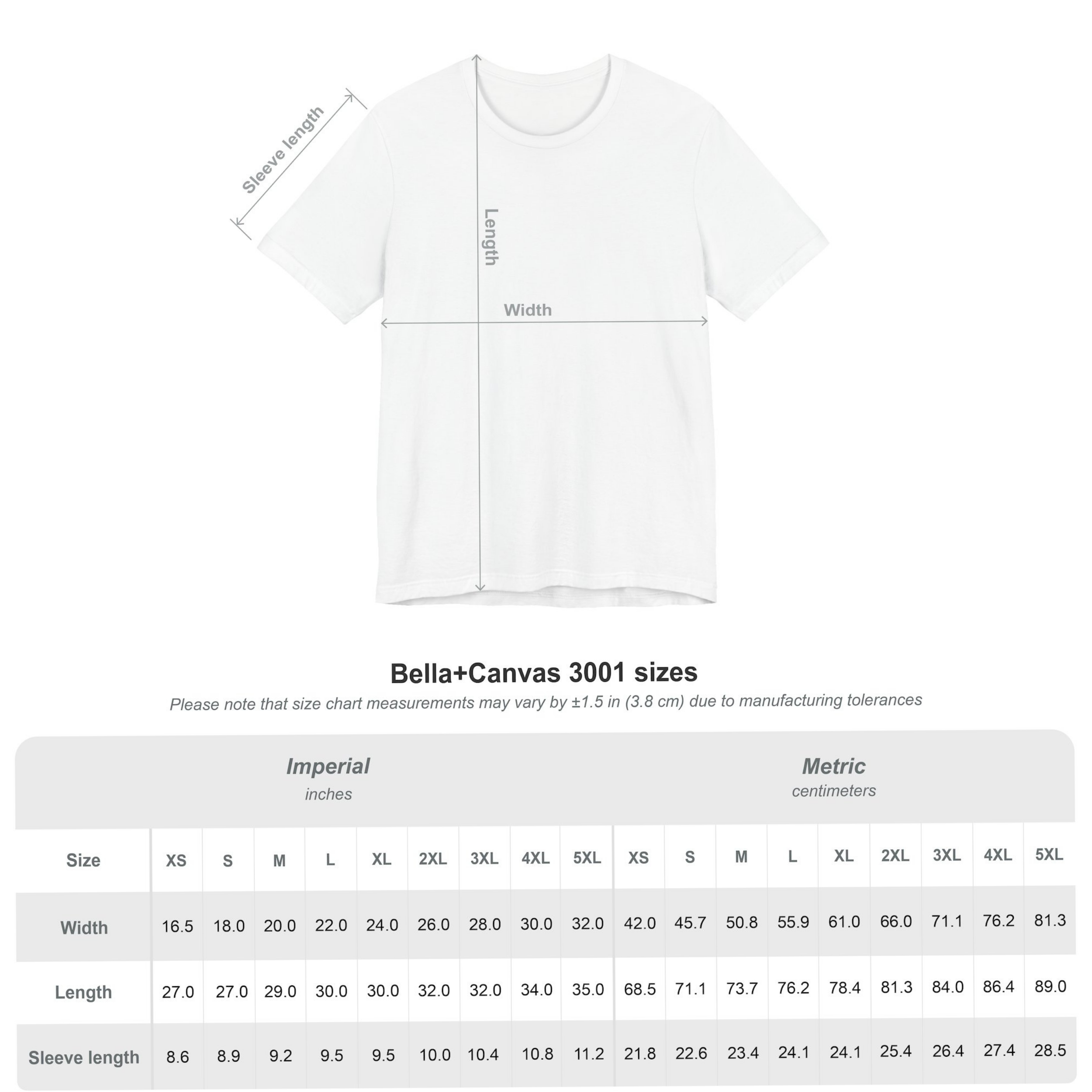 T0089 - Essence Innovation Quiet Resolve Veteran Tee Essence Innovation Sizing diagram