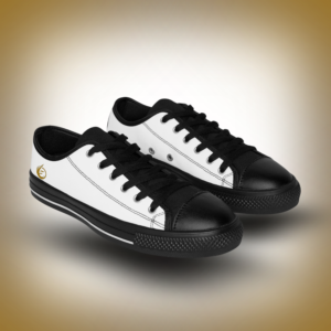 Men's Essence Core White Low-Tops Blanc Noir | Canvas Sneakers | EssenceInnoCreate®