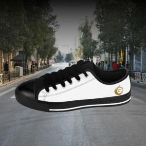 ZIZ-HTP-0028 - Essence Innovation Men's Essence Core White Low-Tops Blanc Noir | Canvas Sneakers | EssenceInnoCreate®