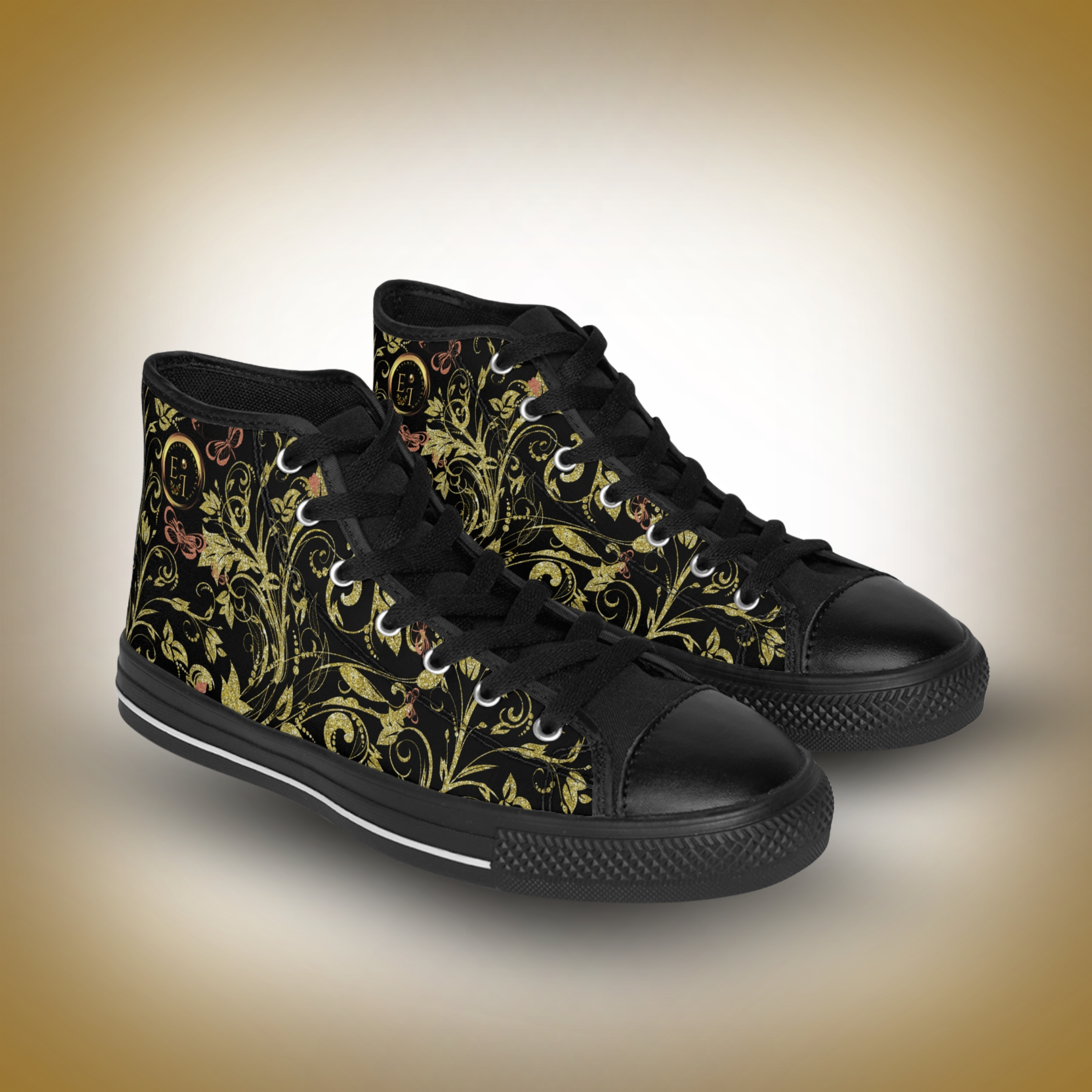 ZIZ-HTP-0047 - Essence Innovation Women's Bohemian Butterfly High-Tops Noir