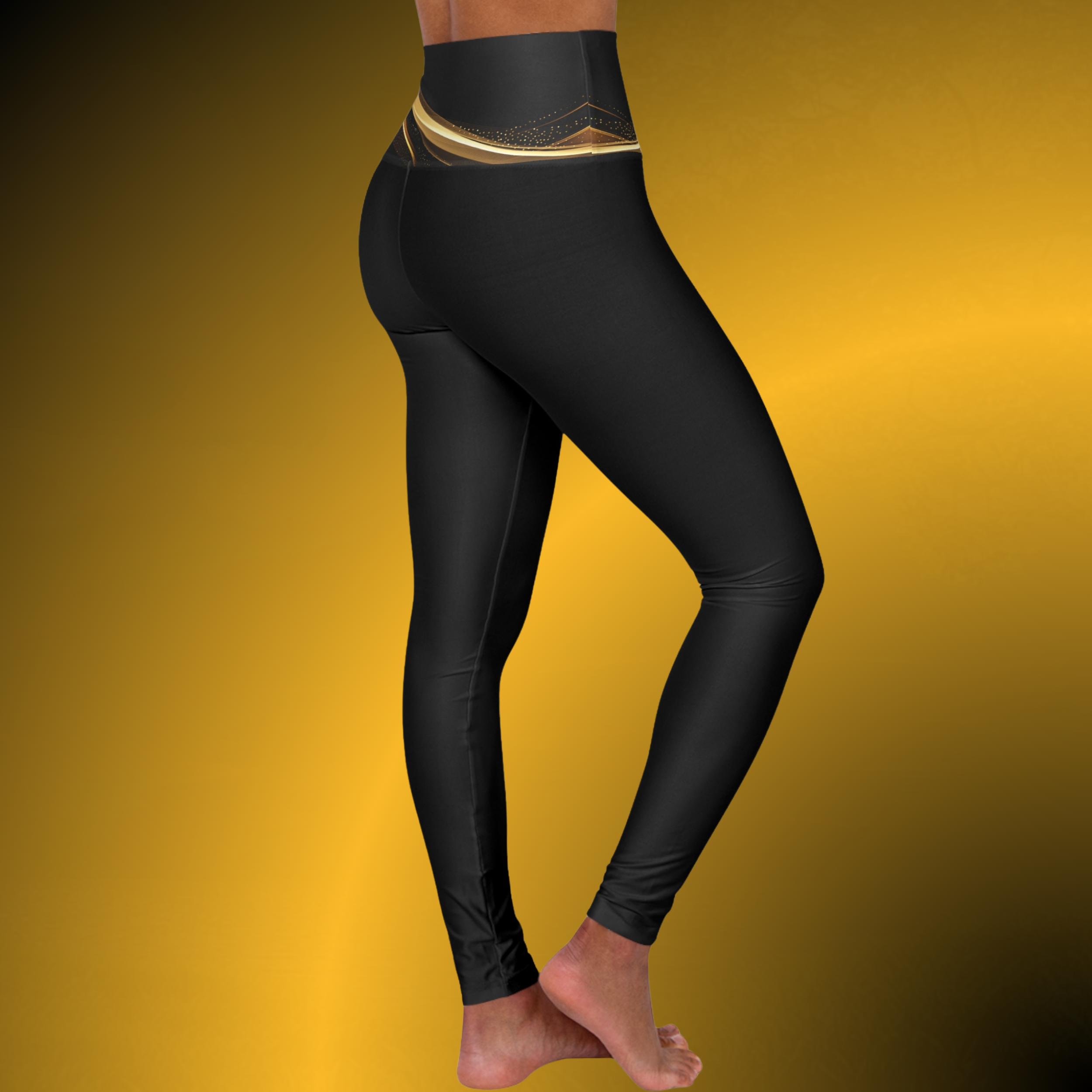 L0052 - Essence Innovation Black High Rise Leggings | Seek More Collection | Essence Innovation®