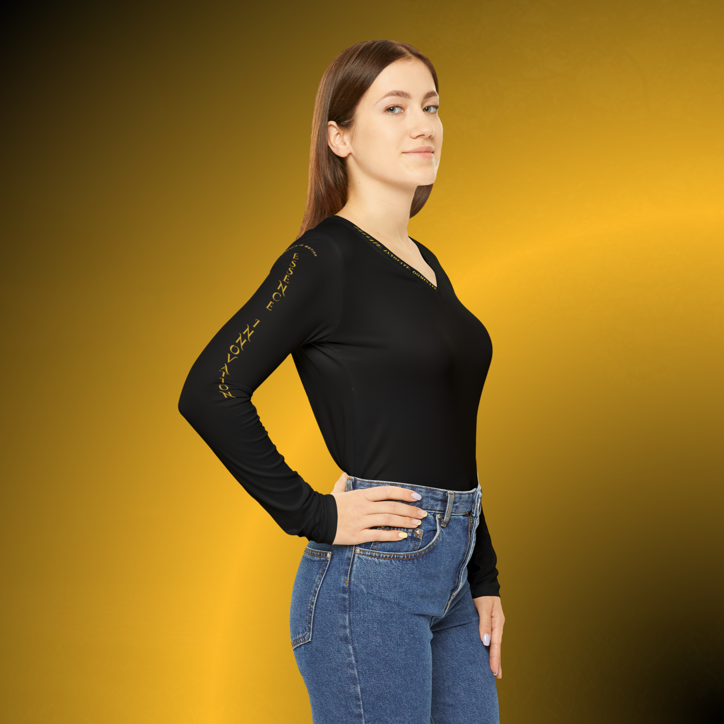 L0355 - Essence Innovation Performance V-Neck Black VII | Seek More Collection | Essence Innovation®